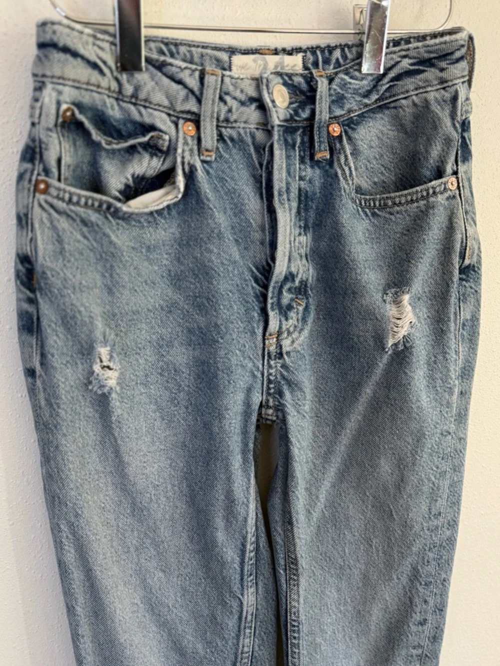 Free People We The Free Distressed Jeans 24 Button Fly